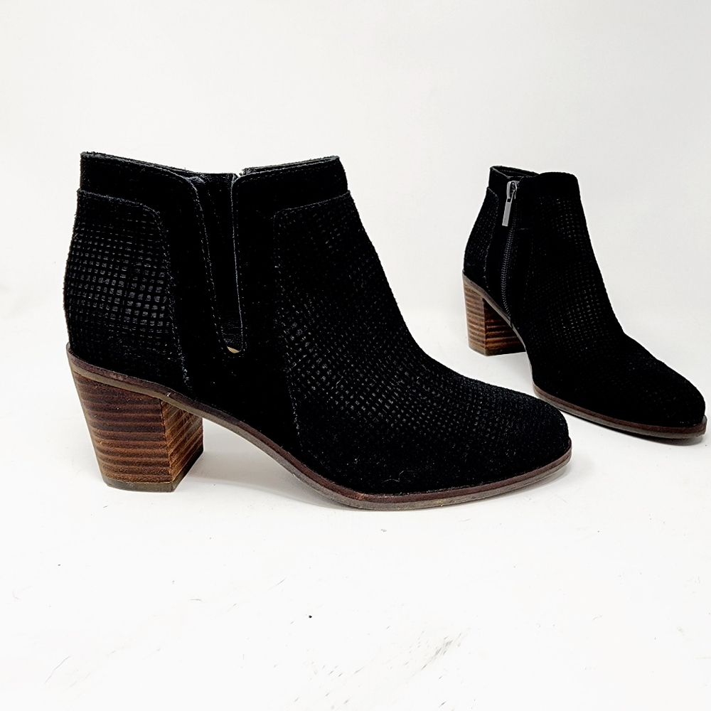Lucky Brand ponic ankle booties black textured‎ suede womens 6.5 - Picture 12 of 16